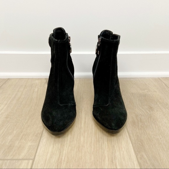 Alberto Fermani Tortora Suede Pointed Toe Ankle Boots - Picture 2 of 14